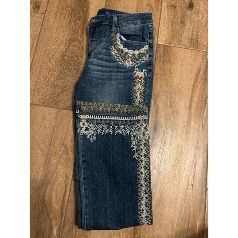 Laurie Felt Jeans Womens Size 4 Classic Denim Floral Embroidered Bootcut  EUC - Picture 11 of 11